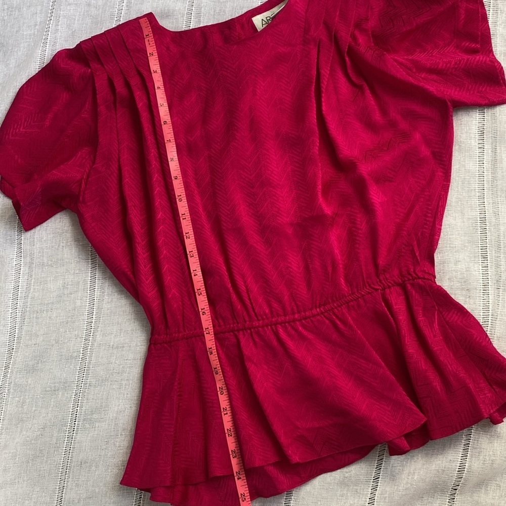 Apostrophe Fuchsia Short-Sleeve Peplum Top - Picture 11 of 11
